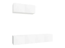Set de muebles de TV 3 piezas madera contrachapada blanco ES18772