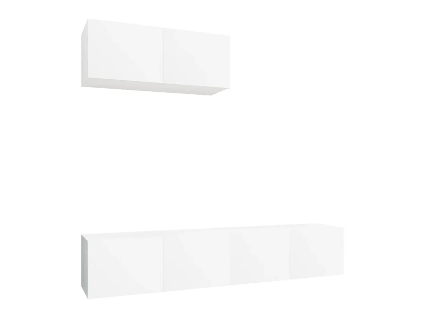 Set de muebles de TV 3 piezas madera contrachapada blanco ES18772