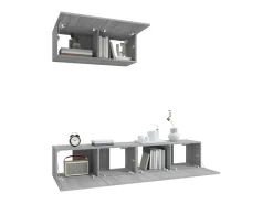 Set de muebles para TV 3 pzas madera contrachapada gris Sonoma ES94706