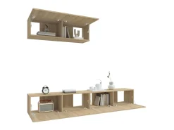 Set de muebles para TV 3 pzas madera contrachapada roble sonoma ES39753