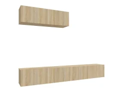 Set de muebles para TV 3 pzas madera contrachapada roble sonoma ES39753