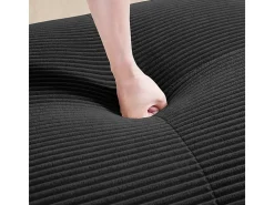 Set de Sofá Modular de Pana Acanalada: Pouf - 92.5x75x44cm - Negro