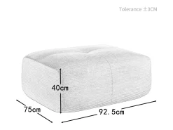 Set de Sofá Modular de Pana Acanalada: Pouf - 92.5x75x44cm - Gris