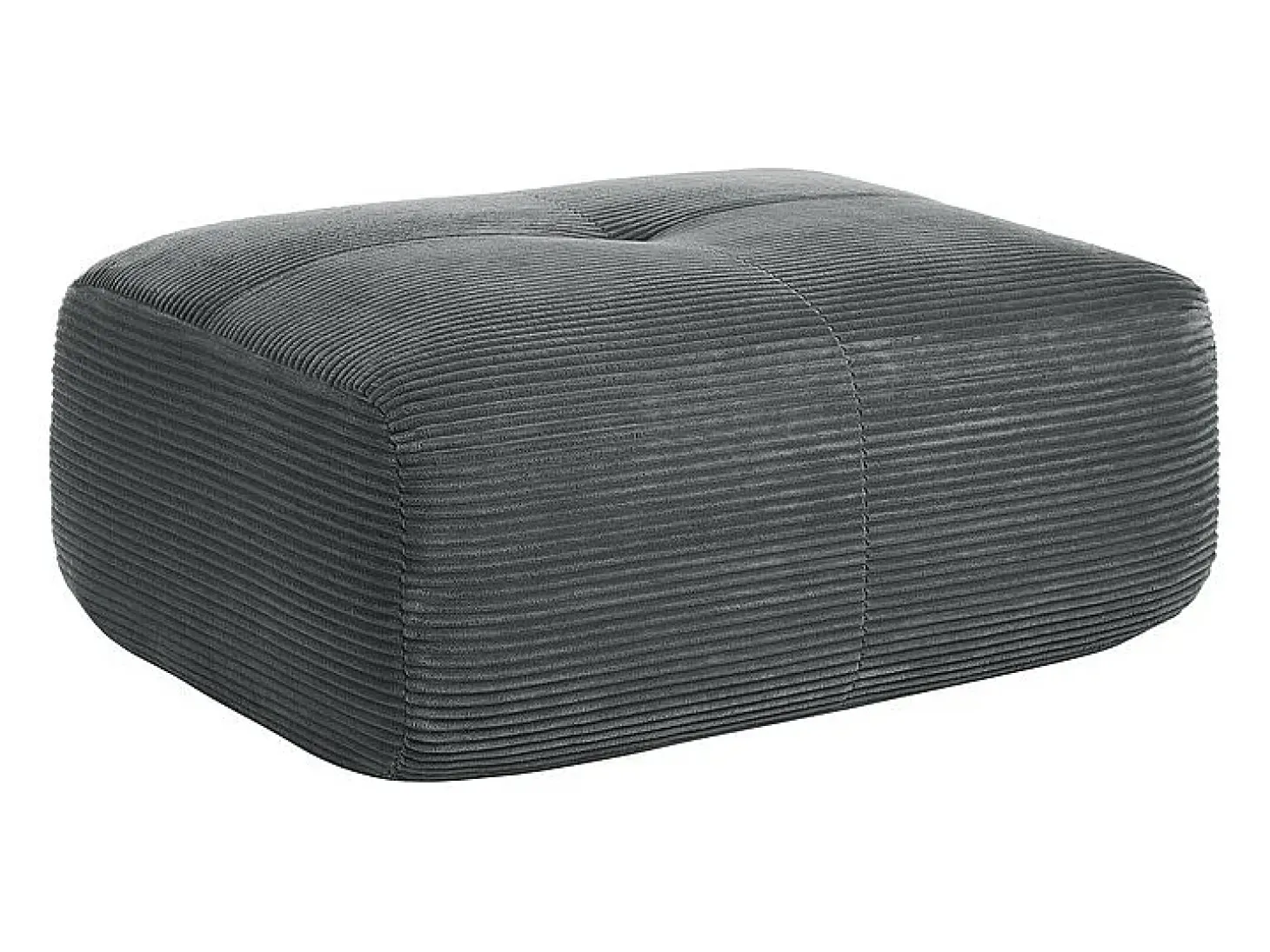 Set de Sofá Modular de Pana Acanalada: Pouf - 92.5x75x44cm - Gris