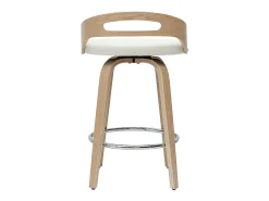 Set de 2 taburetes de cocina de diseño madera clara y poliuretano blanco 65 cm MANO
