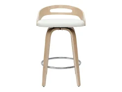 Set de 2 taburetes de cocina de diseño madera clara y poliuretano blanco 65 cm MANO