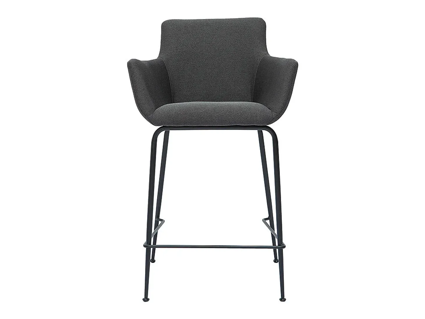 Set de 2 taburetes de cocina de tela gris antracita 65 cm CARLIE