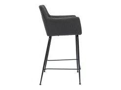 Set de 2 taburetes de cocina de tela gris antracita 65 cm CARLIE
