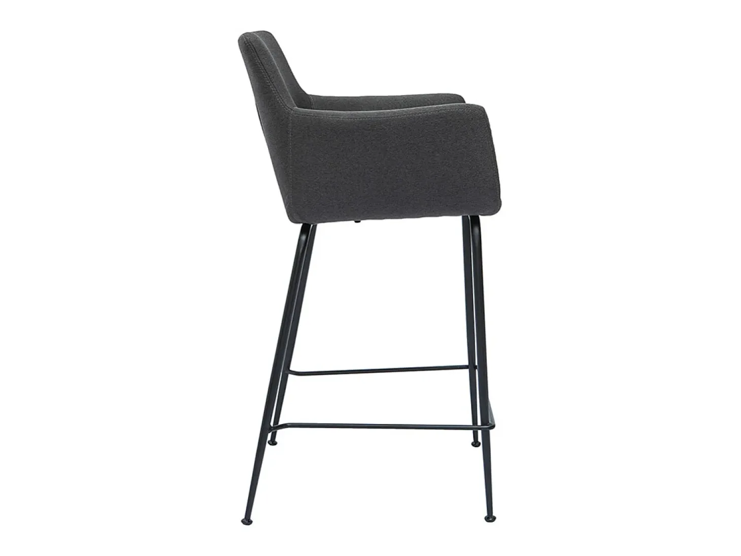 Set de 2 taburetes de cocina de tela gris antracita 65 cm CARLIE