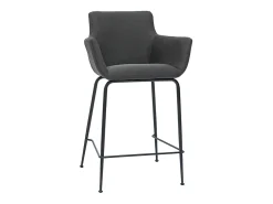 Set de 2 taburetes de cocina de tela gris antracita 65 cm CARLIE