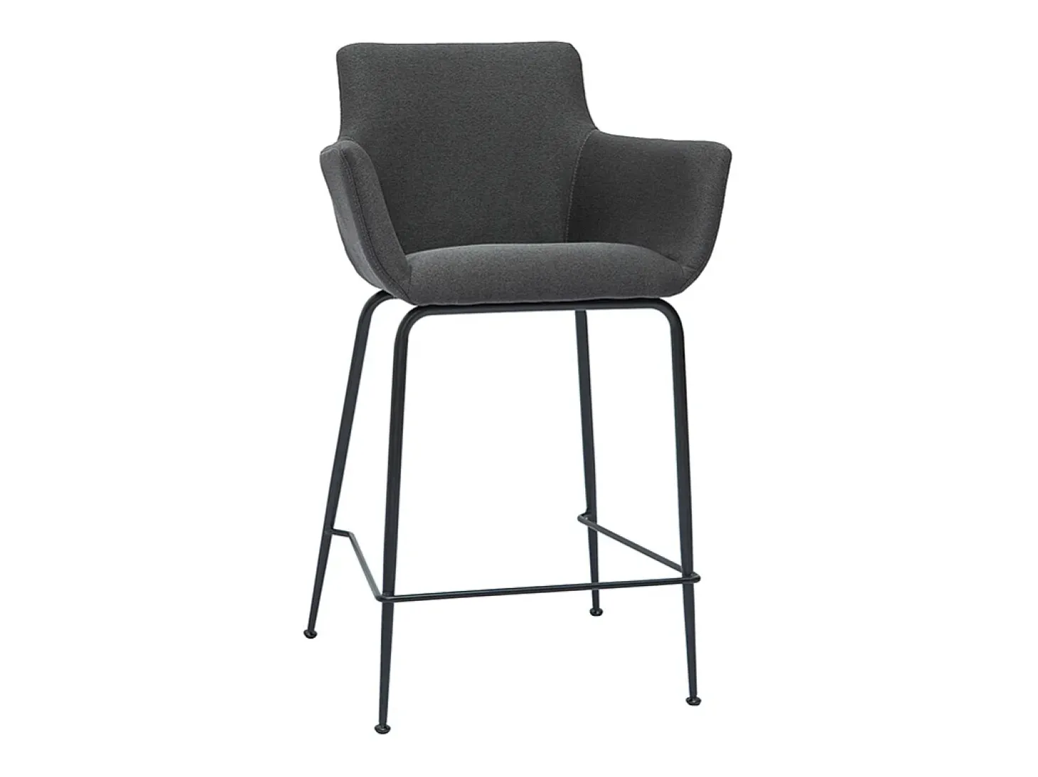 Set de 2 taburetes de cocina de tela gris antracita 65 cm CARLIE