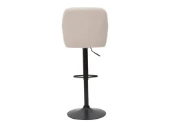 Set de 2 taburetes de cocina regulables de tejido efecto aterciopelado beige y metal AMIKA