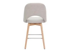 Set de 2 taburetes de cocina nórdicos de tela efecto aterciopelado texturizado beige y madera de caucho maciza 65 cm COSETTE