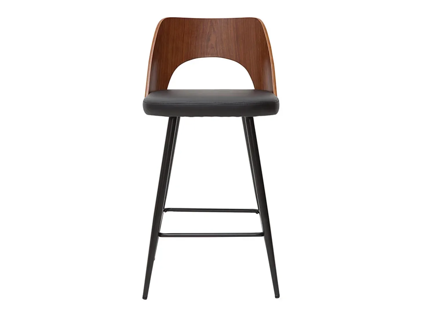 Set de 2 taburetes de cocina de diseño negro y nogal 66,5 cm FALCOM