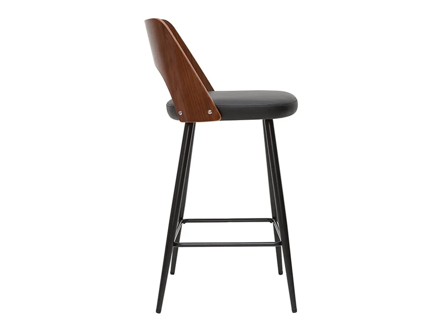 Set de 2 taburetes de cocina de diseño negro y nogal 66,5 cm FALCOM