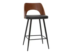 Set de 2 taburetes de cocina de diseño negro y nogal 66,5 cm FALCOM