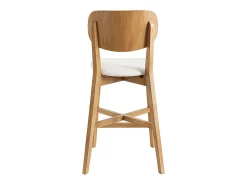 Set de 2 taburetes de cocina de madera de roble y blanco 65 cm LUCIA
