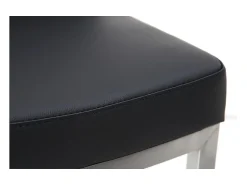 Set de 2 taburetes de cocina regulables negros con acero cromado KYLE
