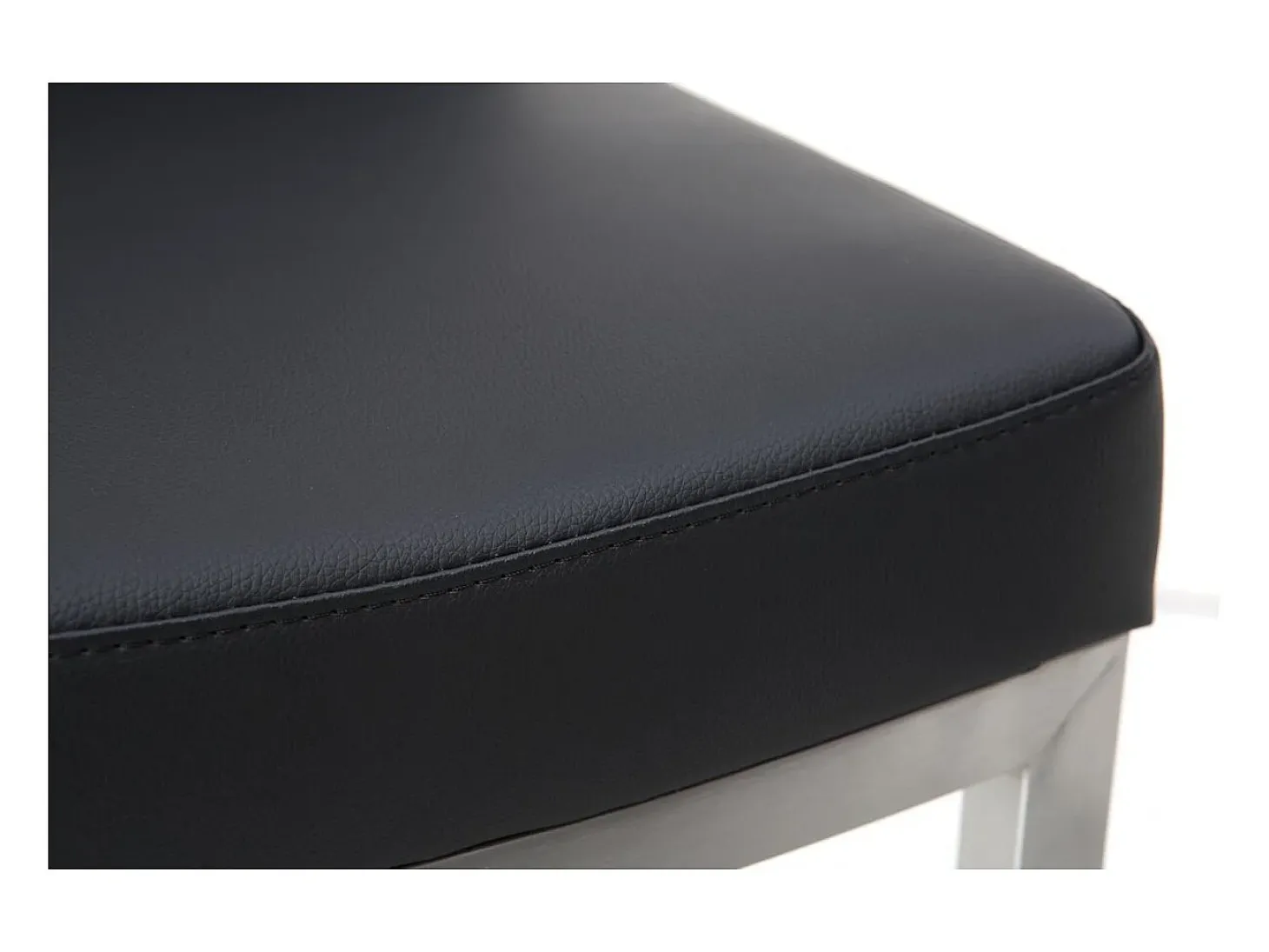 Set de 2 taburetes de cocina regulables negros con acero cromado KYLE