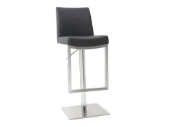 Set de 2 taburetes de cocina regulables negros con acero cromado KYLE