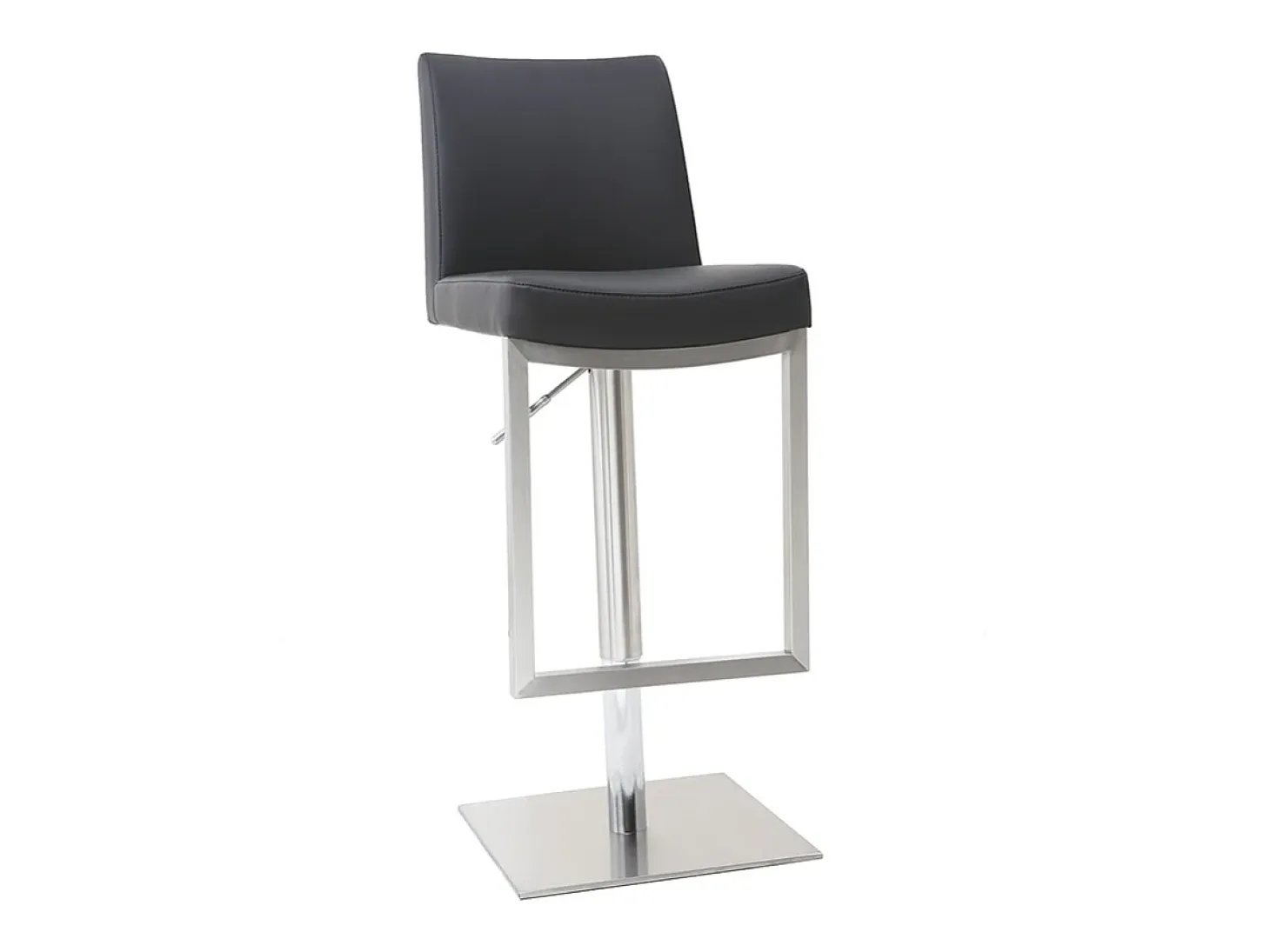 Set de 2 taburetes de cocina regulables negros con acero cromado KYLE
