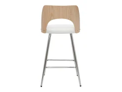 Set de 2 taburetes de cocina de diseño madera y blanco 66,5 cm FALCOM