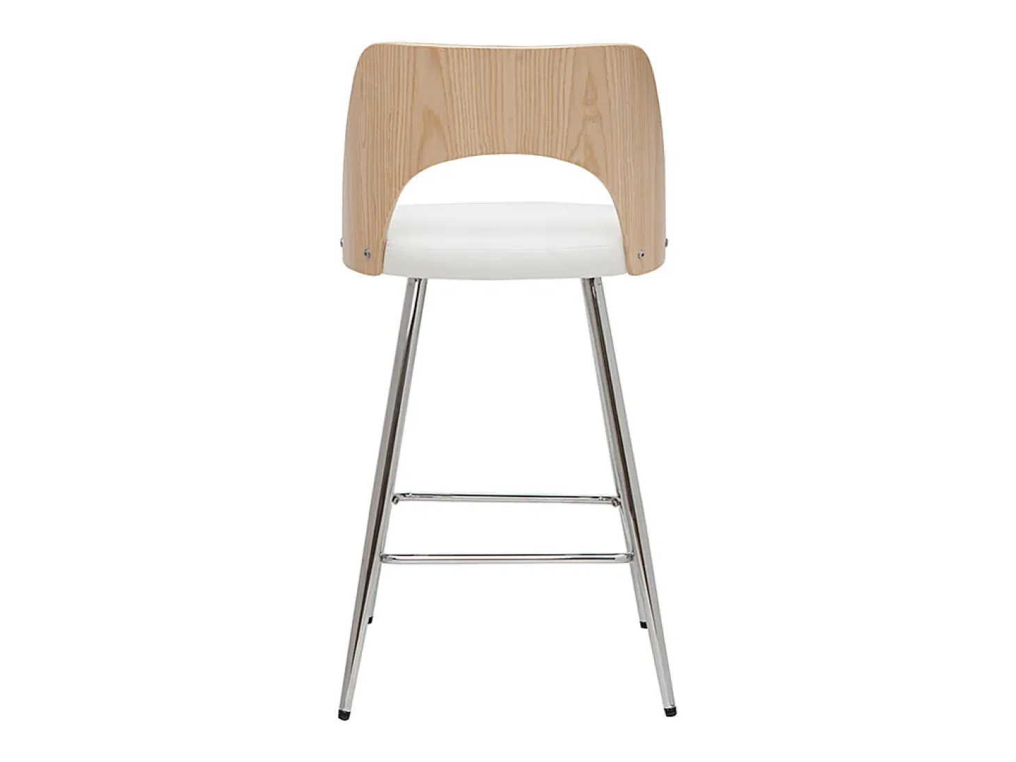 Set de 2 taburetes de cocina de diseño madera y blanco 66,5 cm FALCOM