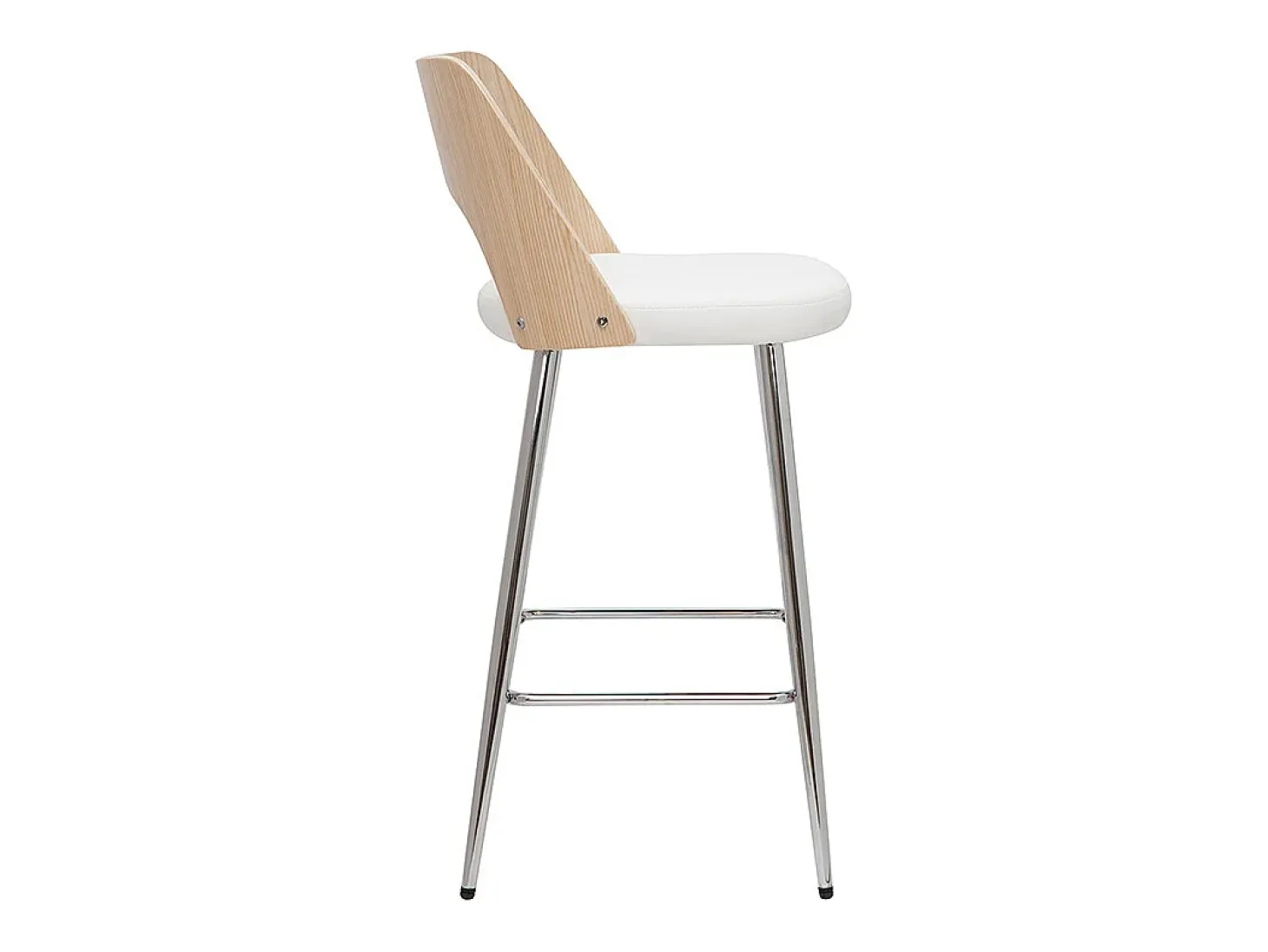 Set de 2 taburetes de cocina de diseño madera y blanco 66,5 cm FALCOM