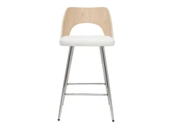 Set de 2 taburetes de cocina de diseño madera y blanco 66,5 cm FALCOM