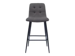Set de 2 taburetes de cocina de diseño en tela gris y metal 65 cm de altura ESCAPE