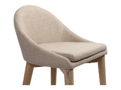 Set de 2 taburetes de cocina nórdicos de tela beige y fresno macizo 66 cm DALIA