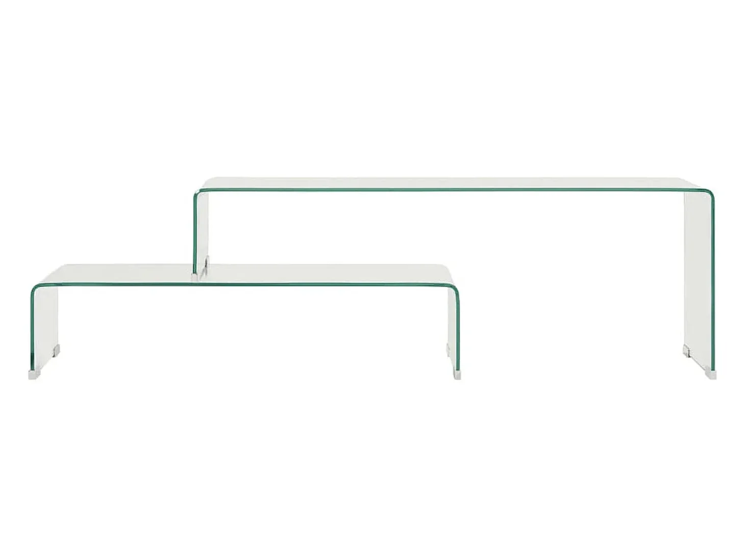 Set mesas de centro 2 pzas vidrio templado 90x30x20/110x30x40cm