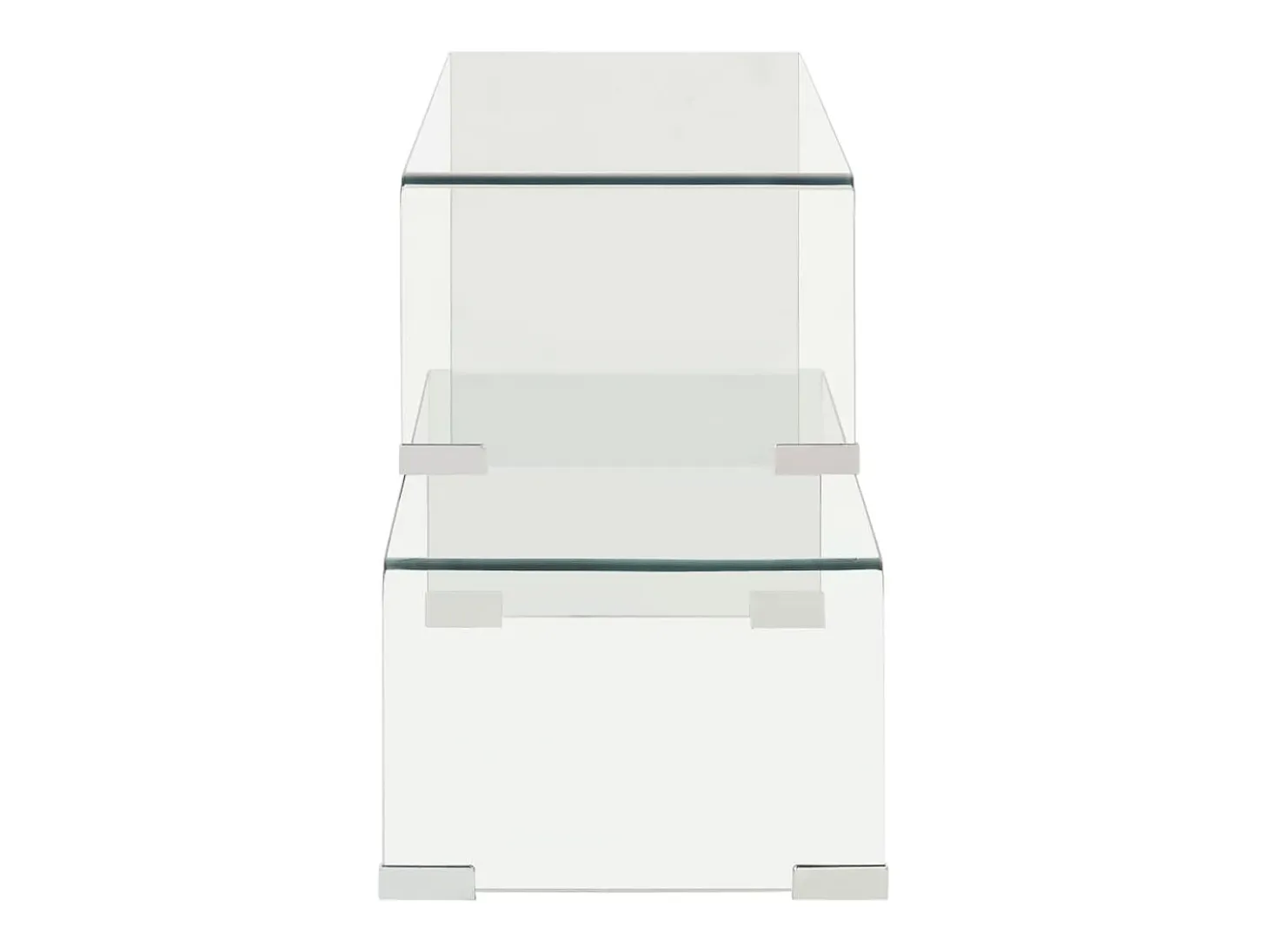 Set mesas de centro 2 pzas vidrio templado 90x30x20/110x30x40cm