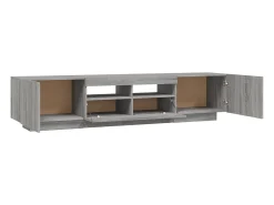 Set muebles TV con LEDs 2 piezas madera contrachapada gris Sonoma