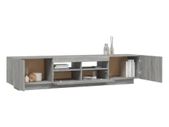 Set muebles TV con LEDs 2 piezas madera contrachapada gris Sonoma