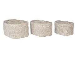 Set van 3 CADIMA opbergmanden – Beige katoen