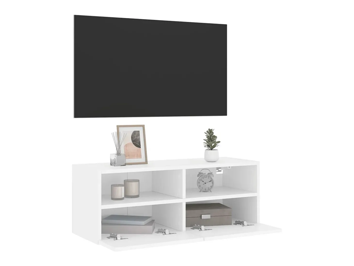 Sil Mueble de pared para TV madera de ingeniería blanco 80x30x30 cm