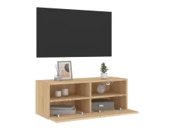 Sil Mueble de pared TV madera ingeniería roble Sonoma 80x30x30 cm