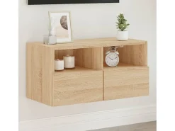 Sil Mueble de TV de pared madera ingeniería roble Sonoma 60x30x30cm