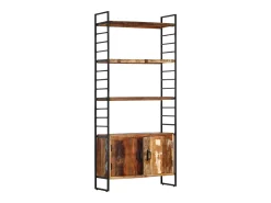 Sildor Estantería de 4 niveles madera maciza reciclada 80x30x180 cm