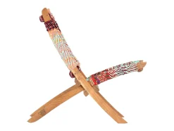 Silla chindi plegable de tela multicolor
