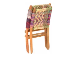 Silla chindi plegable de tela multicolor