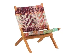 Silla chindi plegable de tela multicolor