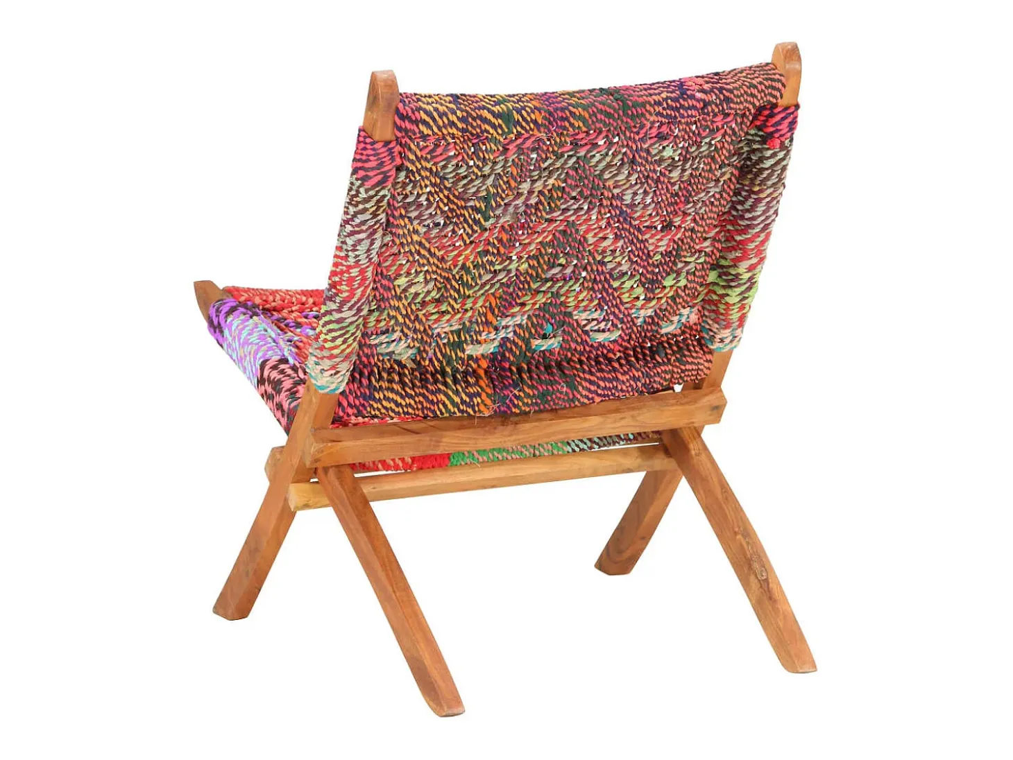 Silla chindi plegable de tela multicolor