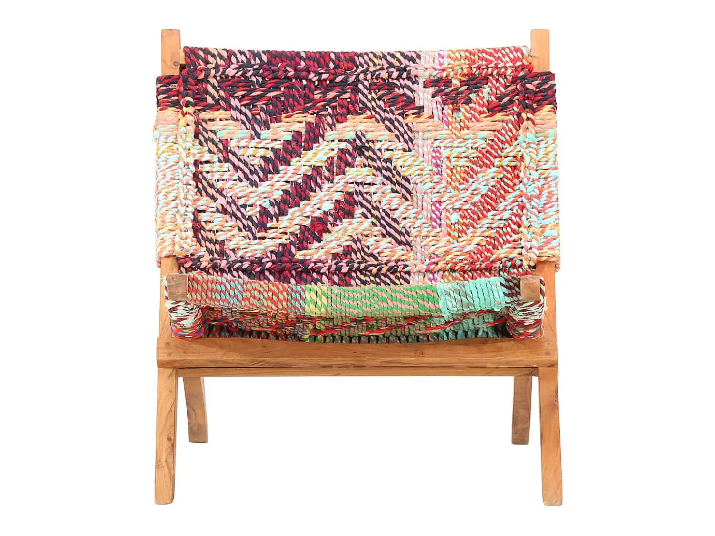 Silla chindi plegable de tela multicolor