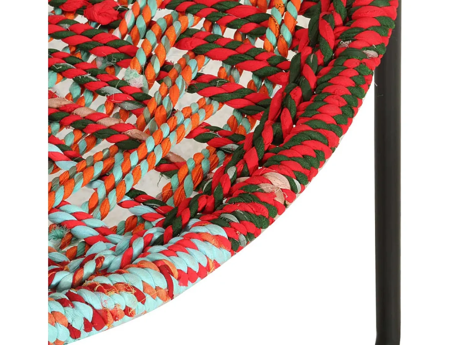 Silla circular chindi de tela multicolor