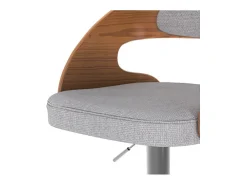 Silla de bar ajustable 62/84 cm en tejido gris claro - Louis