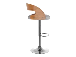 Silla de bar ajustable 62/84 cm en tejido gris claro - Louis