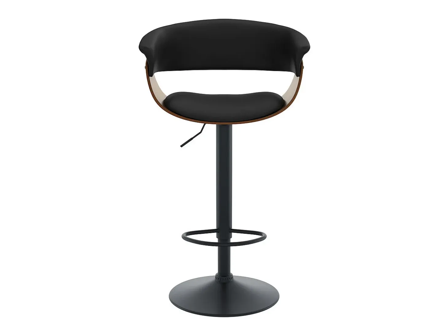 Silla de bar ajustable 59/81 cm en cuero artificial negro - Basile