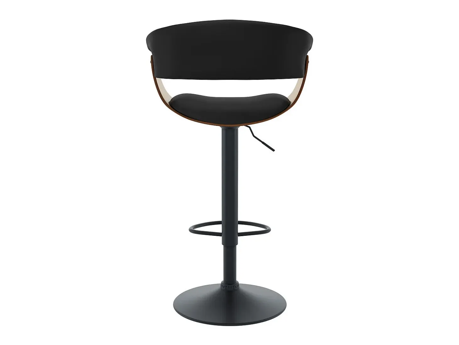 Silla de bar ajustable 59/81 cm en cuero artificial negro - Basile